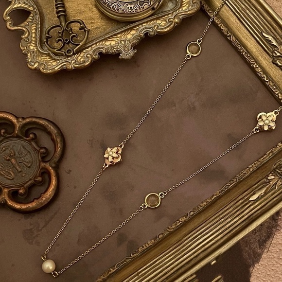 KATE SPADE • Gold Window Seat Bouquet Station Scatter Necklace - Picture 4 of 4